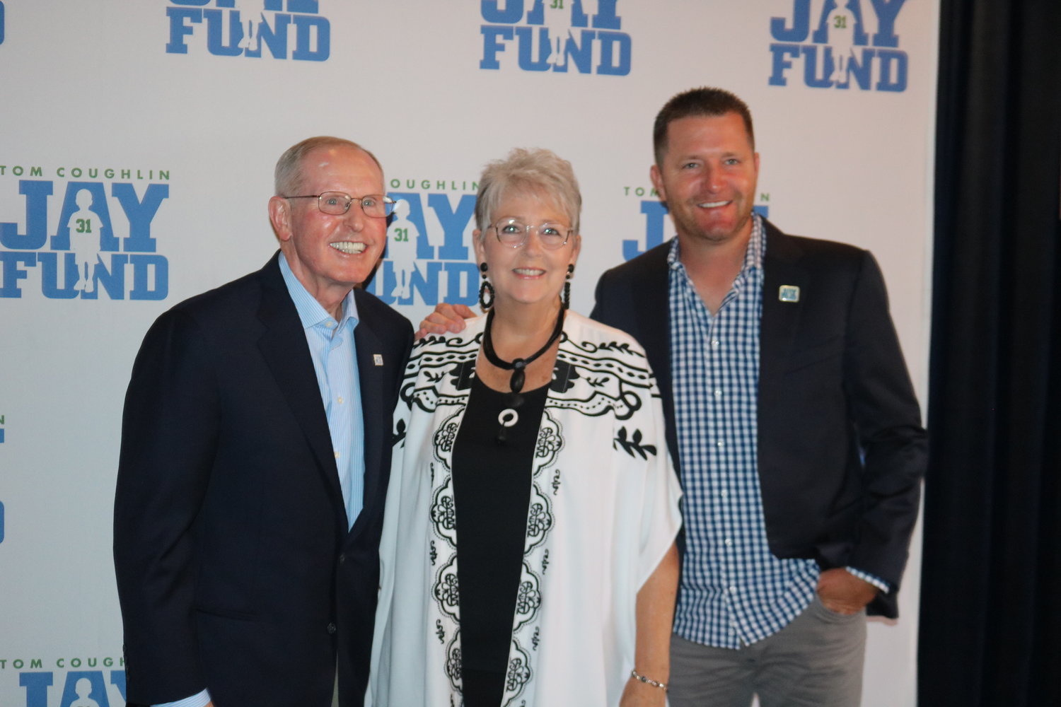 Tom Coughlin with former Jacksonville Jaguars kicker Josh Scobee and his mother.